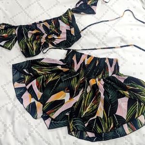 Adorable Tropical 2 piece short set